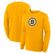 Футболка с длинным рукавом Boston Bruins Fanatics Gold Authentic Pro Property Of Practice