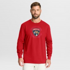 Футболка с длинным рукавом Florida Panthers Fanatics Red Authentic Pro Property Of Practice