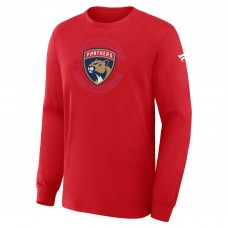 Футболка с длинным рукавом Florida Panthers Fanatics Red Authentic Pro Property Of Practice