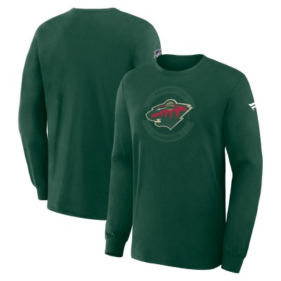 Футболка с длинным рукавом Minnesota Wild Fanatics Green Authentic Pro Property Of Practice