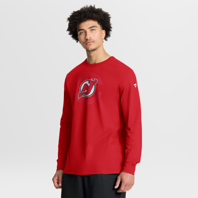 Футболка с длинным рукавом New Jersey Devils Fanatics Red Authentic Pro Property Of Practice