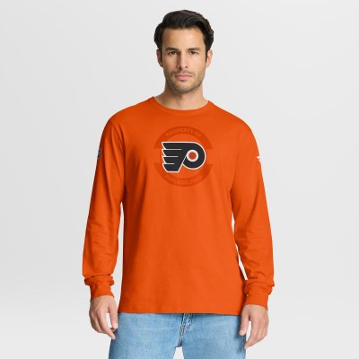 Футболка с длинным рукавом Philadelphia Flyers Fanatics Orange Authentic Pro Property Of Practice