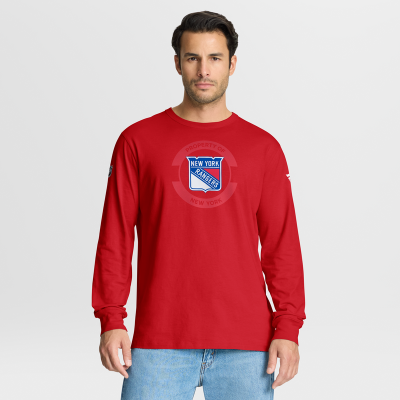 Футболка с длинным рукавом New York Rangers Fanatics Red Authentic Pro Property Of Practice