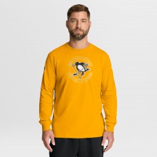 Футболка с длинным рукавом Pittsburgh Penguins Fanatics Gold Authentic Pro Property Of Practice