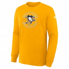 Футболка с длинным рукавом Pittsburgh Penguins Fanatics Gold Authentic Pro Property Of Practice