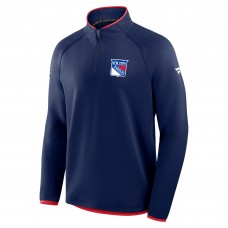 New York Rangers Fanatics Navy Authentic Pro Rink Raglan Quarter-Zip Pullover New York Rangers Fanatics Navy Authentic Pro Rink Raglan Quarter-Zip Pullover