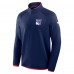 New York Rangers Fanatics Navy Authentic Pro Rink Raglan Quarter-Zip Pullover