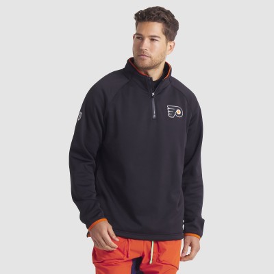Philadelphia Flyers Fanatics Black Authentic Pro Rink Raglan Quarter-Zip Pullover