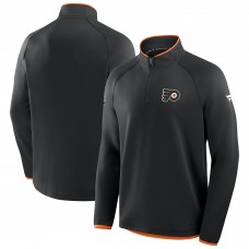 Philadelphia Flyers Fanatics Black Authentic Pro Rink Raglan Quarter-Zip Pullover
