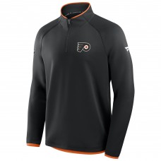Philadelphia Flyers Fanatics Black Authentic Pro Rink Raglan Quarter-Zip Pullover