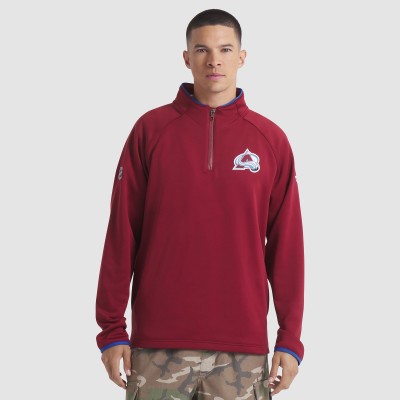 Colorado Avalanche Fanatics Burgundy Authentic Pro Rink Raglan Quarter-Zip Pullover