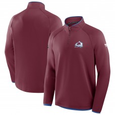 Colorado Avalanche Fanatics Burgundy Authentic Pro Rink Raglan Quarter-Zip Pullover