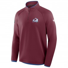 Colorado Avalanche Fanatics Burgundy Authentic Pro Rink Raglan Quarter-Zip Pullover