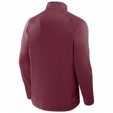 Colorado Avalanche Fanatics Burgundy Authentic Pro Rink Raglan Quarter-Zip Pullover