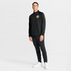 Boston Bruins Fanatics Black Authentic Pro Rink Raglan Quarter-Zip Pullover