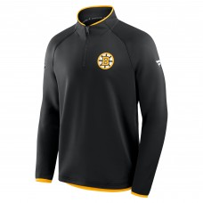 Boston Bruins Fanatics Black Authentic Pro Rink Raglan Quarter-Zip Pullover