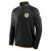 Boston Bruins Fanatics Black Authentic Pro Rink Raglan Quarter-Zip Pullover