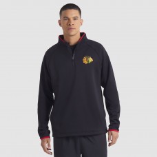 Chicago Blackhawks Fanatics Black Authentic Pro Rink Raglan Quarter-Zip Pullover Chicago Blackhawks Fanatics Black Authentic Pro Rink Raglan Quarter-Zip Pullover