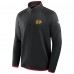 Chicago Blackhawks Fanatics Black Authentic Pro Rink Raglan Quarter-Zip Pullover