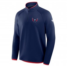 Washington Capitals Fanatics Navy Authentic Pro Rink Raglan Quarter-Zip Pullover