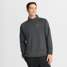 Vegas Golden Knights Fanatics Black Authentic Pro Rink Raglan Quarter-Zip Pullover
