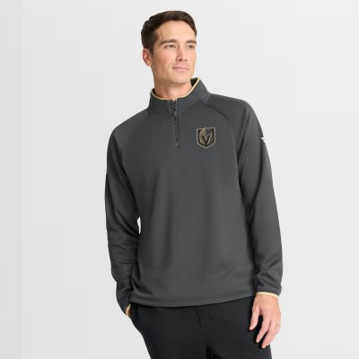 Vegas Golden Knights Fanatics Black Authentic Pro Rink Raglan Quarter-Zip Pullover