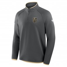 Vegas Golden Knights Fanatics Black Authentic Pro Rink Raglan Quarter-Zip Pullover