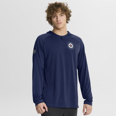Толстовка Winnipeg Jets Fanatics Navy Authentic Pro Rink