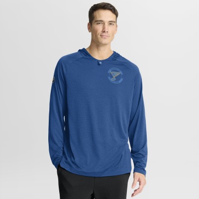 St. Louis Blues Fanatics Heather Blue Authentic Pro Rink Hoodie