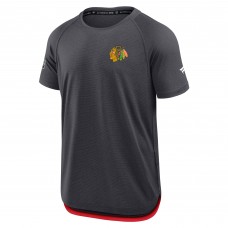Футболка Chicago Blackhawks Fanatics Charcoal Authentic Pro Rink Raglan Performance Футболка Chicago Blackhawks Fanatics Charcoal Authentic Pro Rink Raglan Performance