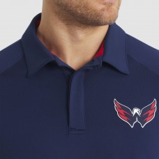 Washington Capitals Fanatics Navy Authentic Pro Rink Raglan Polo