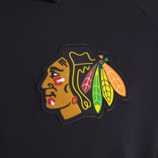 Поло Chicago Blackhawks Fanatics Black Authentic Pro Rink Raglan Поло Chicago Blackhawks Fanatics Black Authentic Pro Rink Raglan