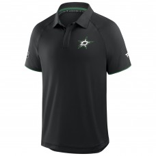 Dallas Stars Fanatics Black Authentic Pro Rink Raglan Polo