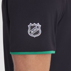 Dallas Stars Fanatics Black Authentic Pro Rink Raglan Polo