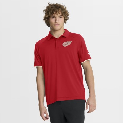 Detroit Red Wings Fanatics Red Authentic Pro Centennial Rink Raglan Polo
