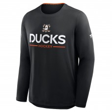 Футболка с длинным рукавом Anaheim Ducks Fanatics Black Authentic Pro Rink Tech