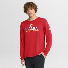 Calgary Flames Fanatics Red Authentic Pro Rink Tech Long Sleeve T-Shirt