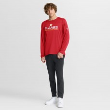 Calgary Flames Fanatics Red Authentic Pro Rink Tech Long Sleeve T-Shirt