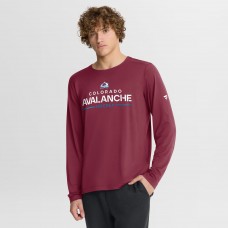 Футболка с длинным рукавом Colorado Avalanche Fanatics Burgundy Authentic Pro Rink Tech