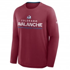 Футболка с длинным рукавом Colorado Avalanche Fanatics Burgundy Authentic Pro Rink Tech