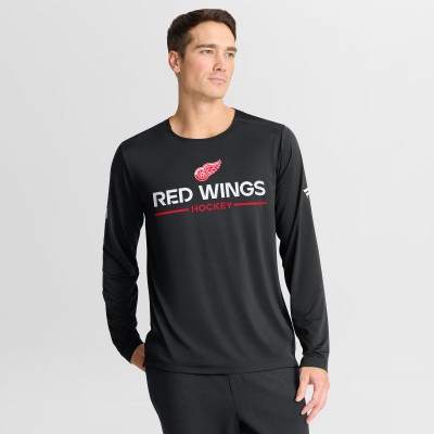 Detroit Red Wings Fanatics Black Authentic Pro Rink Tech Long Sleeve T-Shirt