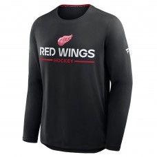 Detroit Red Wings Fanatics Black Authentic Pro Rink Tech Long Sleeve T-Shirt