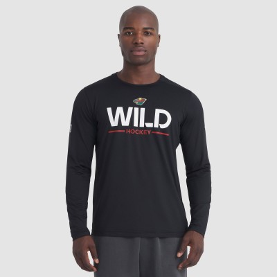 Футболка с длинным рукавом Minnesota Wild Fanatics Black Authentic Pro Rink Tech