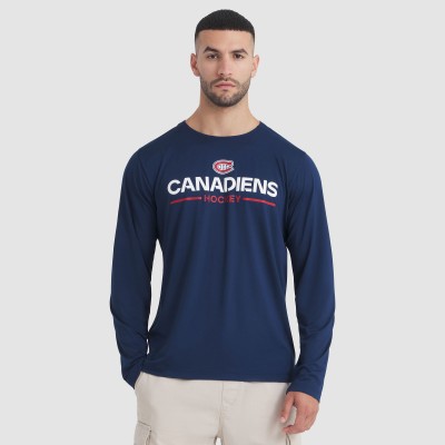 Футболка с длинным рукавом Montreal Canadiens Fanatics Navy Authentic Pro Rink Tech