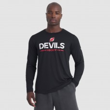Футболка с длинным рукавом New Jersey Devils Fanatics Black Authentic Pro Rink Tech