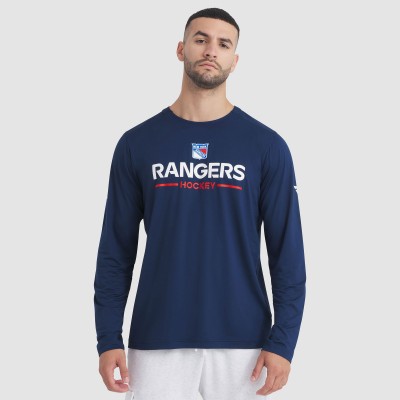 Футболка с длинным рукавом New York Rangers Fanatics Navy Authentic Pro Rink Tech