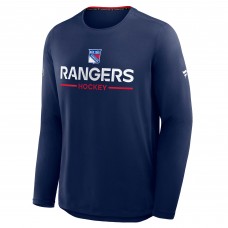 New York Rangers Fanatics Navy Authentic Pro Rink Tech Long Sleeve T-Shirt New York Rangers Fanatics Navy Authentic Pro Rink Tech Long Sleeve T-Shirt