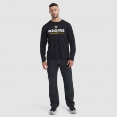 Футболка с длинным рукавом Pittsburgh Penguins Fanatics Black Authentic Pro Rink Tech