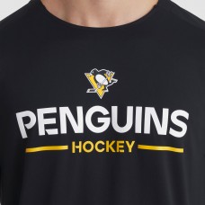 Футболка с длинным рукавом Pittsburgh Penguins Fanatics Black Authentic Pro Rink Tech