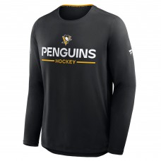 Футболка с длинным рукавом Pittsburgh Penguins Fanatics Black Authentic Pro Rink Tech